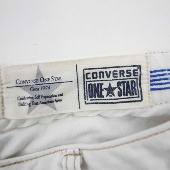 Converse One Star Womens Bootcut Jeans White Denim Mid Rise Cotton Size 12 - Picture 7 of 9
